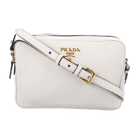 prada vitello phenix double zip crossbody|Prada White Leather Vitello Phenix Crossbody Bag 1BH046.